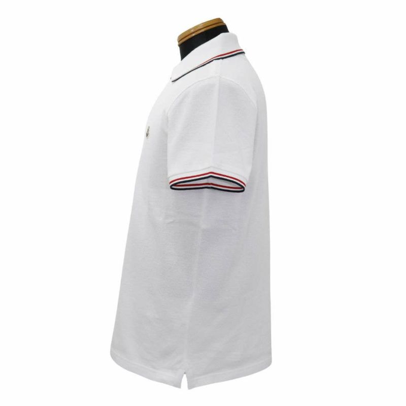 MONCLER モンクレール 半袖ポロシャツ 白×グレー 襟・袖口ライン